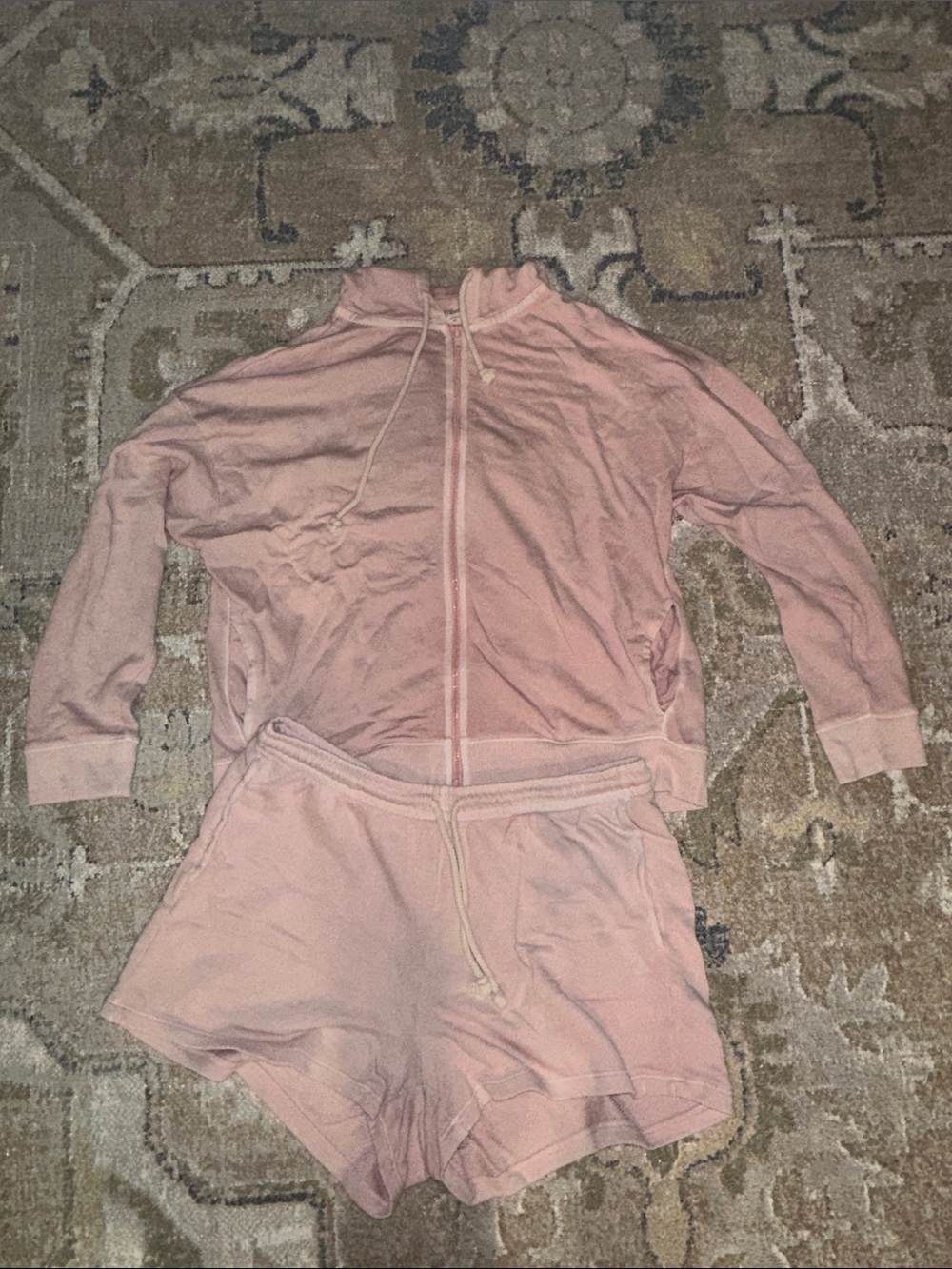Pink Hoodie & Shorts Set - Soft Lightweight Lounge Set